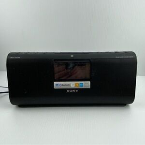 Sony Bluetooth Wireless Alarm Clock Radio Speaker System Black ICF-CS20BT